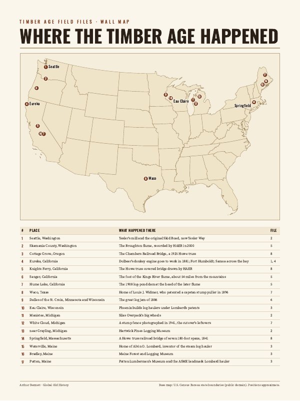 The wall map poster from the optional Print Pack